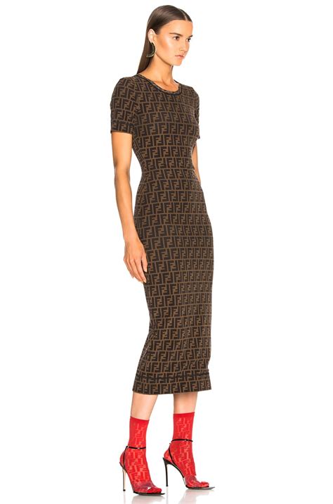 fendi logo print midi dress|fendi formal dresses.